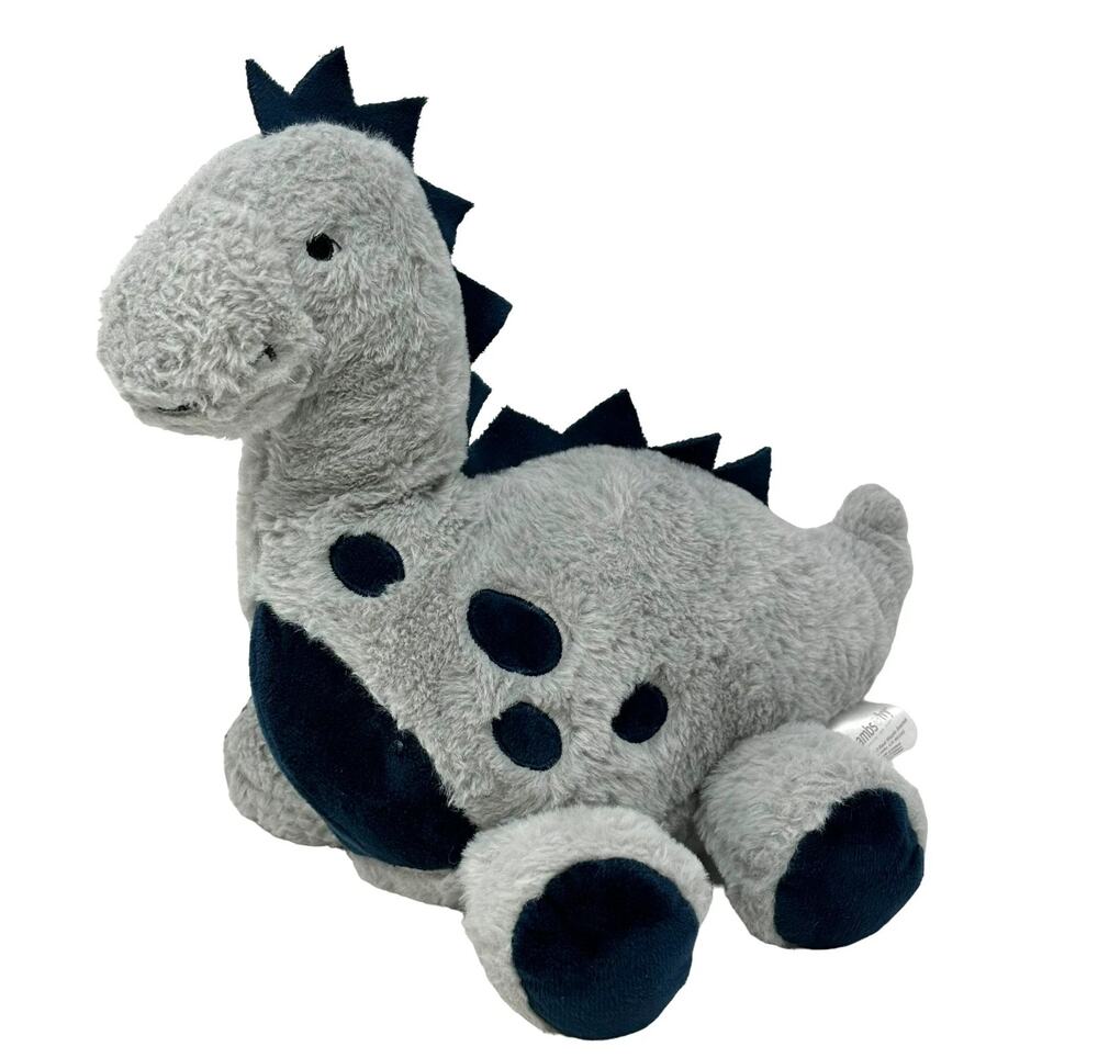 Lambs & Ivy Baby Dino Blue/Gray Plush Dinosaur Stuffed Animal Toy Plushie- Spike